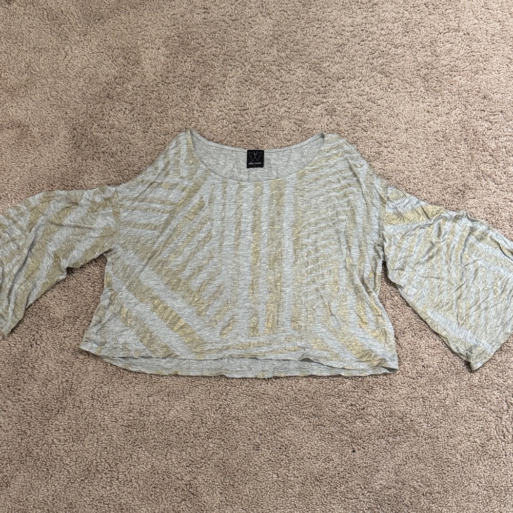 Ella Moss Metallic Gray Blouse